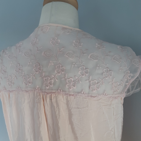Vintage Desuged by Model Lingerie, Women's Sleepwear size S Pink whit embroidery - Picture 5 of 10
